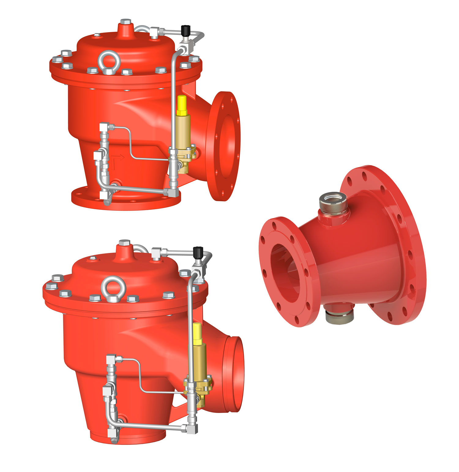 angle fire pump relief valve with waste cone